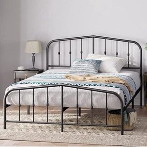 Metalen Bedframe met Opbergruimte - Traditionele Elegantie - Modern Ontwerp - Zwart - Zinus Heidi - 140 x 200 cm