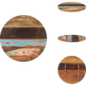 vidaXL Tafelblad - Tafelbladen - Vervangende Tafelblad - Vervangende Tafelbladen - Tafelblad rond 25-27 mm 80 cm massief gerecycled hout