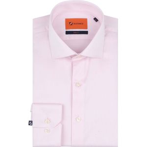 Suitable Overhemd Extra Lange Mouwen Twill Roze - Maat 42 - Heren - Overhemden Formeel