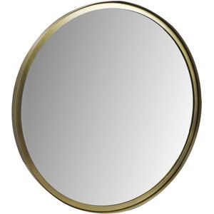 Antiek Gouden Ronde Wandspiegel - Ø50cm - Metaal - spiegel rond, spiegel goud, wandspiegel, wandspiegel rechthoek, wandspiegel industrieel, wandspiegel zwart, wandspiegel rond, wandspiegels woonkamer, decoratiespiegel