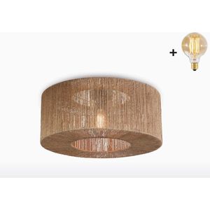 Plafondlamp - IGUAZU - Jute - Large - Met LED-lamp