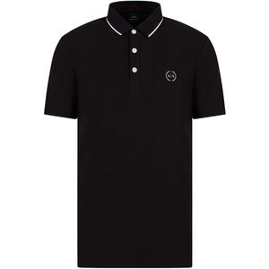 Armani Exchange Zwart Korte Mouw Polo Top Met Logo