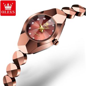 Dameshorloge Olevs - RVS - Waterdicht - Rose Goud- Horloges voor Vrouwen- Dames Horloge- Dameshorloge - Meisjes Horloges - Rose -Kerst-Cadeau