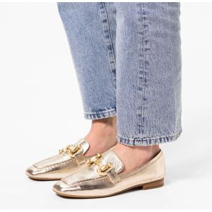 Manfield Leren Loafers Goud