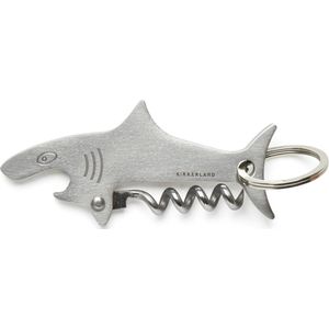 Kikkerland Sleutelhanger - Bartool - Inclusief flesopener - In een vorm van een haai - RVS
