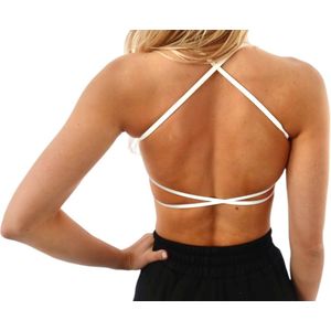 Fittastic Sportswear Backless Bra White - Wit - XL