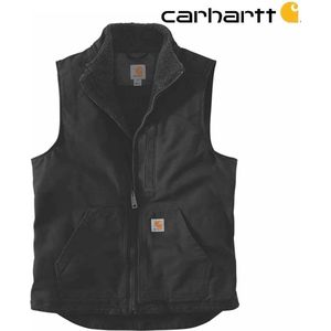 Carhartt Washed Duck Sherpa-Lined Zwart Mock-Neck Vest Heren maat L