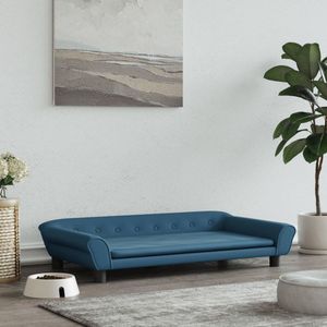 The Living Store Hondenbank - Fluweel - 100 x 50 x 21 cm - Blauw
