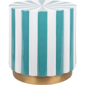Leitmotiv Poef Candy Swirl - Blauw - Ø40cm - Modern