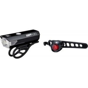 CatEye AMPP100 + Orb Fietsverlichting - LED - USB - Oplaadbaar - Zwart