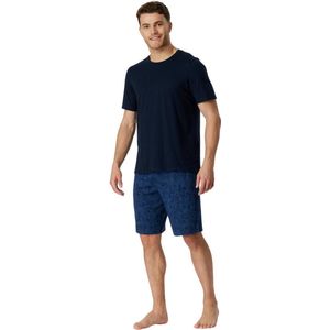 Schiesser Pyjama korte broek - 801 Blue - maat XXL (XXL) - Heren Volwassenen - 100% katoen- 181157-801-XXL