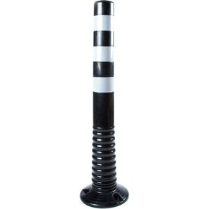 Afzetpaal - Per 2 stuks - 75cm hoog - Zwart met reflectie
