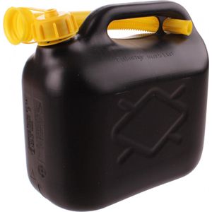 Dunlop Jerrycan 5 Liter - Benzine en Water - UN-Gecertificeerd voor Gevaarlijke Vloeistoffen - Incl. Trechter/Benzineslang - Zwart