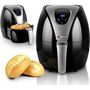 Alpina Airfryer - Hetelucht Friteuse L - 2,4 Liter - 80-200°C - Timer - 1500 Watt - Zwart