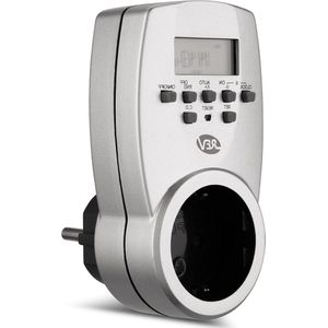 Timer digitaal 20 tijden per dag - 1800 W willekeurige countdown - Zilver