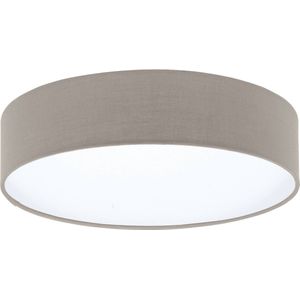 EGLO Revilla 1 Hanglamp - E27 - Staal;Textiel - Wit;Taupe