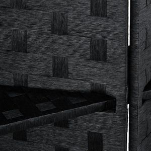 Relaxdays kamerscherm kamerverdeler - roomdivider - scheidingswand - paravent - 4 panelen - zwart