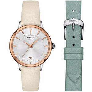 Tissot - Odaci-t-lady - Analoge Horloge - Multicolor - Blauw Leren Band