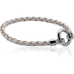 Zinzi leren armband wit met sluiting 19cm ZIA730W-S
