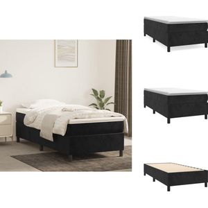 vidaXL Bedframe - Bedframes - Bed - Ledikant - Bedframe fluweel zwart 80x200 cm