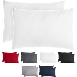 Komfortec Set van 2 Premium Kussenslopen 40x60 cm - Superzachte Kussenhoes – 100% - Geborsteld Mikrovezel 90g/m² - Wit