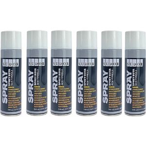 Südor Spuitverf set 6 x 200 ml - Wit - Spuitbus Sneldrogende graffitiverf voor hout, steen, muur, metaal, glas, gips, keramiek