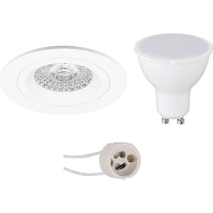 LED Spot Set - Proma Rodos Pro - GU10 Fitting - Dimbaar - Inbouw Rond - Mat Wit - 6W - Natuurlijk Wit 4200K - Ø93mm