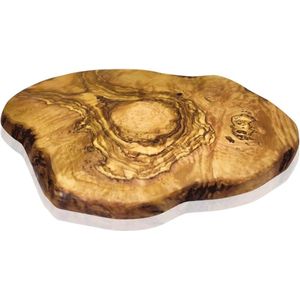 Borrelplank - Natuurlijke olijfhouten snijplank ontbijtplank steakplank - ca. 25 x 15 cm (+- 2 cm)
