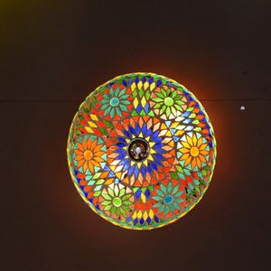 Oosterse mozaïek plafondlamp Turkish Design | 2 lichts | multi colour | Ø 50 cm | woonkamer lamp | modern / sfeervol / traditioneel design