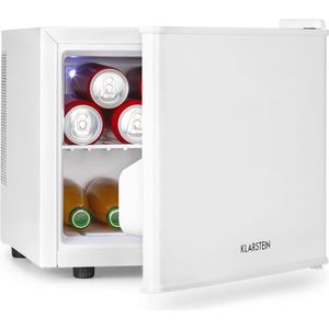 Klarstein Mini Koelkast - 17 Liter - 3 Standen - 2 Niveaus - 26 dB - Uitneembaar Plateu - Wit