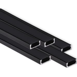 Aluminium Profiel 5 x 2 meter voor LED-strips - Zwart - Ideaal voor Donkere Meubels