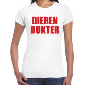 Dierendokter verkleed t-shirt wit voor dames - dierenarts carnaval / feest shirt kleding / kostuum XS