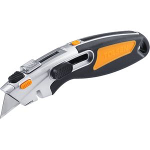 Tolsen Werkmes - Snijmes - 19 mm - Snelwisselsysteem - Auto-lock - Automatisch terugtrek functie - incl. 3 reservemesjes