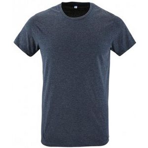 SOLS Heren Regent Slim Fit T-Shirt met korte mouwen (Heide Denim)