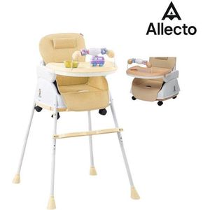 Allecto - Kinderzeteltjes Peuters - Kinderstoel - 2-in-1 Kinderwagenset - Opvouwbare Eetstoel en Kinderwagen voor Baby's en Peuters - Verstelbare, Draagbare, en Compacte Babystoel - Geschikt van 6 Maanden tot 4-5 Jaar - Bruin