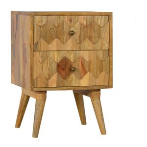 Artisan Furniture - Nachtkastje 'Pineapple IN270' - Mangohout - Eiken look - 2 lades - 45x35x58 cm