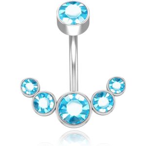 LGT JWLS Piercing in Anker vorm - Blauw Kristal & Zilver