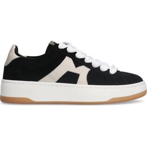 Manfield - Dames - Zwarte suède sneakers - Maat 38