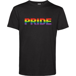 T-shirt PRIDE Regenboog | Gay pride shirt kleding | Regenboog kleuren | LGBTQ | Zwart | maat 3XL