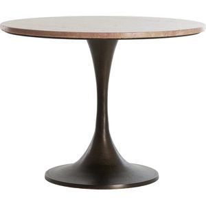 Light & Living Ronde Bijzettafel Dolin - Travertin - 59cm