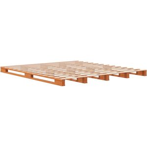 vidaXL - Palletbed - massief - grenenhout - wasbruin - 180x200 - cm