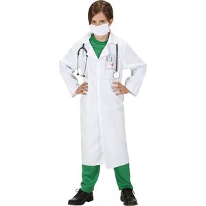 Widmann - Dokter & Tandarts Kostuum - Dokter Kind Dr Surgeon Kostuum Kind - Wit / Beige - Maat 128 - Carnavalskleding - Verkleedkleding
