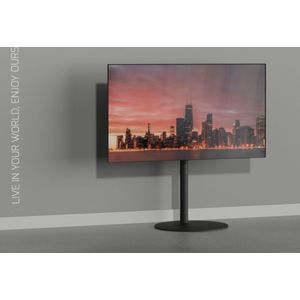 TV vloerstatief SPHERE 80 Design Tv standaard Trendy Zwart Staal 32-65” - VESA 400x400