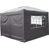 Garden Royal Partytent 3x3m Easy Up grijs met 4 zijwanden