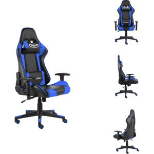 vidaXL Gamingstoel - Luxe - Blauw/Zwart - 68x69x(123-133) cm - Ergonomisch - Bureaustoel