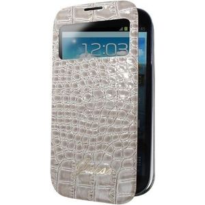 Guess Samsung Galaxy S4 Mini Battery Cover Book Case with Window - Croco Beige