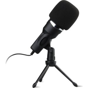 Vivid Green USB Microfoon met standaard - Gaming - Podcast - Voor Pc en console - Standaard - Incl. Plopkap - Zwart