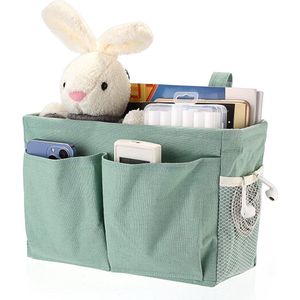 Opknoping Canvas Nachtkastje Opslag Zakken Manden - Verstelbare Hangende Tape Slaapzaal Bed Organizer - Multifunctionele Opbergtas voor Thuis Kantoor School Slaapzaal