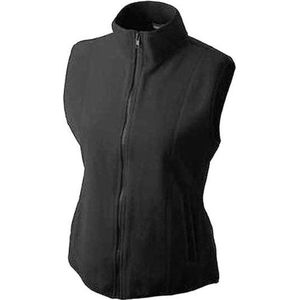 Fleece casual bodywarmer zwart voor dames - Outdoorkleding wandelen/zeilen - Mouwloze vesten XL