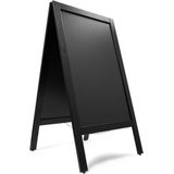 Krijtstoepbord Zwart 75 x 135 cm dennenhouten omlijsting - dubbelzijdig reclamebord